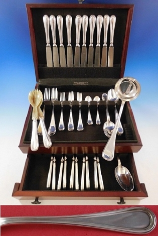 Giorgio by Zaramella Argenti Italy 800 Silver Flatware Set for 10 Dinner 63 Pcs